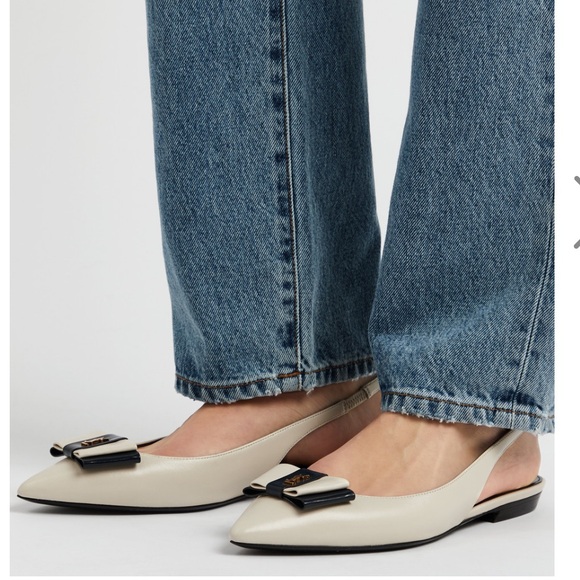 Yves Saint Laurent Shoes - Yves Saint Laurent Anais leather slingback flats